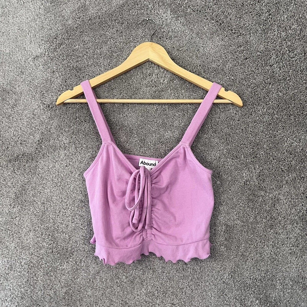 Abound Shirt Womens Medium Purple Sleeveless Drawstring Crop Top NWOT